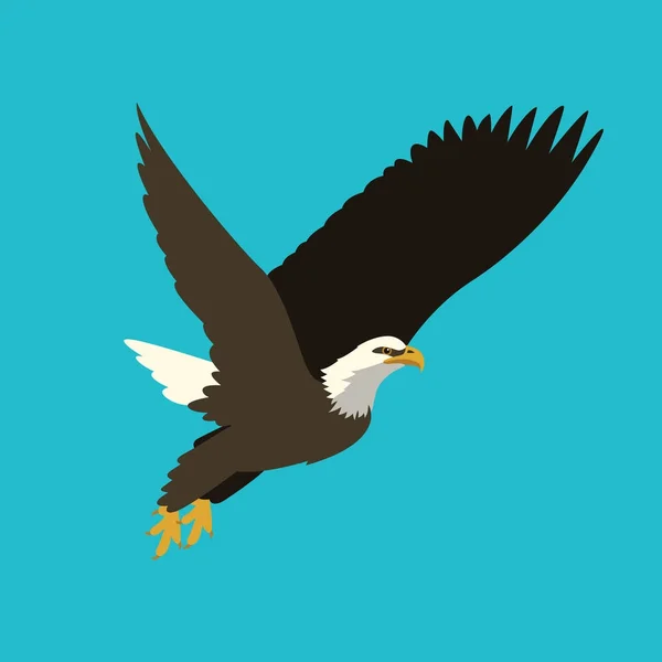 Eagle vector illustratie vlakke stijl profiel — Stockvector