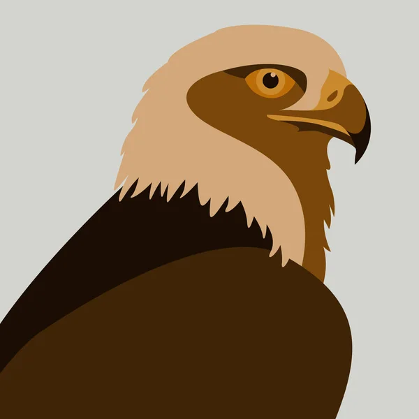 Illustration vectorielle tête d'aigle profil de style plat — Image vectorielle