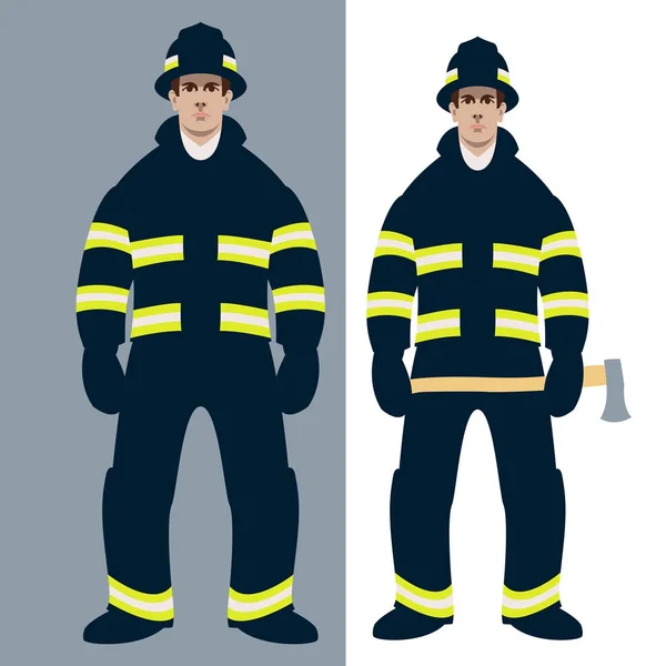 Feuerwehrmann Vektor Illustration flachen Stil Vorderseite — Stockvektor