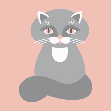 kedi çizgi film vektör çizim düz Stil Açık 