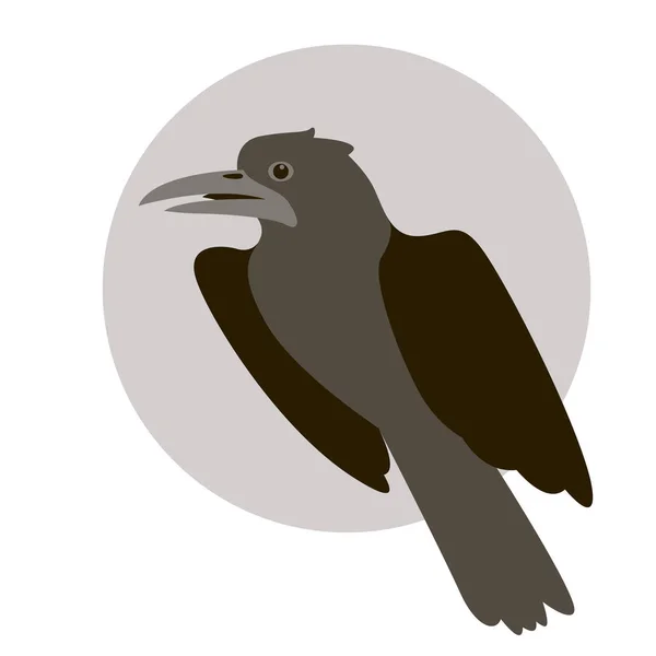 漆黒の鳥ベクトル図フラット スタイル ・ プロファイル — ストックベクタ