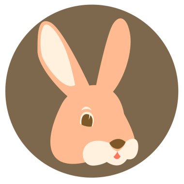  tavşan tavşan yüzü vektör çizim düz Stil Açık