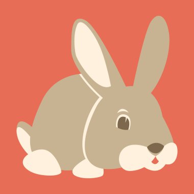 tavşan vektör çizim düz stil profil yan 