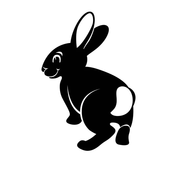Rabbit vector illustration flat style  profile side — Stock Vector