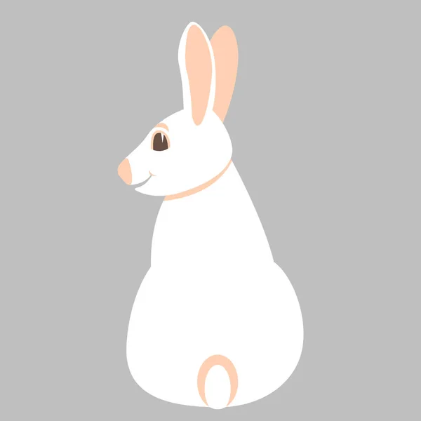 Tavşan vektör çizim düz stil profil yan — Stok Vektör