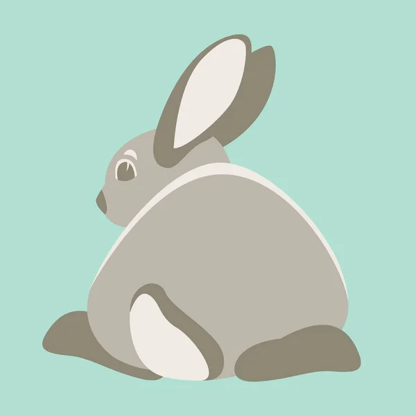 Lièvre lapin vecteur illustration profil de style plat — Image vectorielle