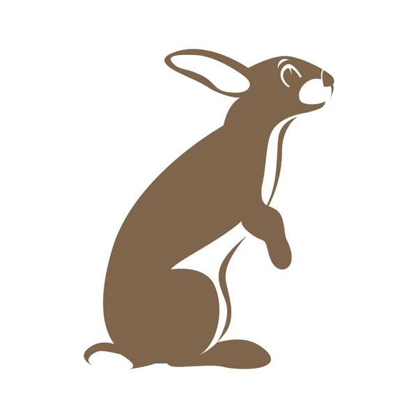 Liebre conejo vector ilustración plano estilo perfil — Vector de stock