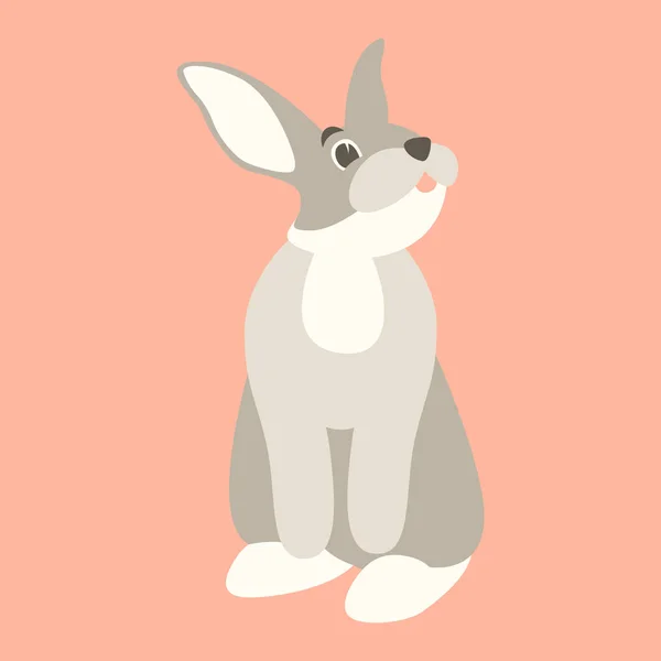 Hase Kaninchen Vektor Illustration flachen Stil Vorderseite — Stockvektor