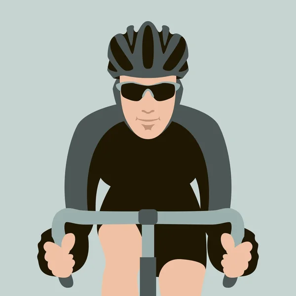 Bicyclist  face vector illustration flat style front — Stock Vector