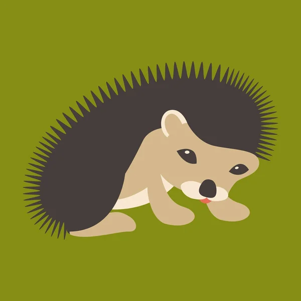 Pequena hedgehog ilustração lado perfil de estilo plano — Vetor de Stock