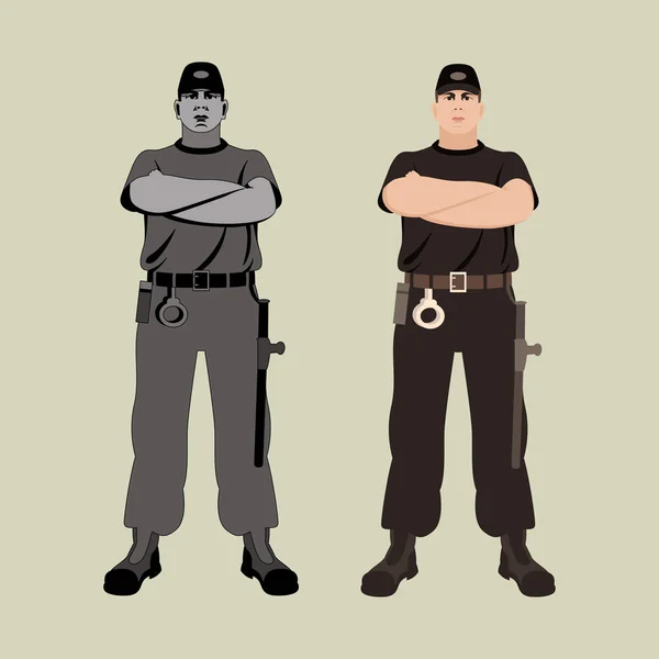 Νεαρός άνδρας φρουρά διανυσματικά εικονογράφηση επίπεδη στυλ μπροστά — Διανυσματικό Αρχείο