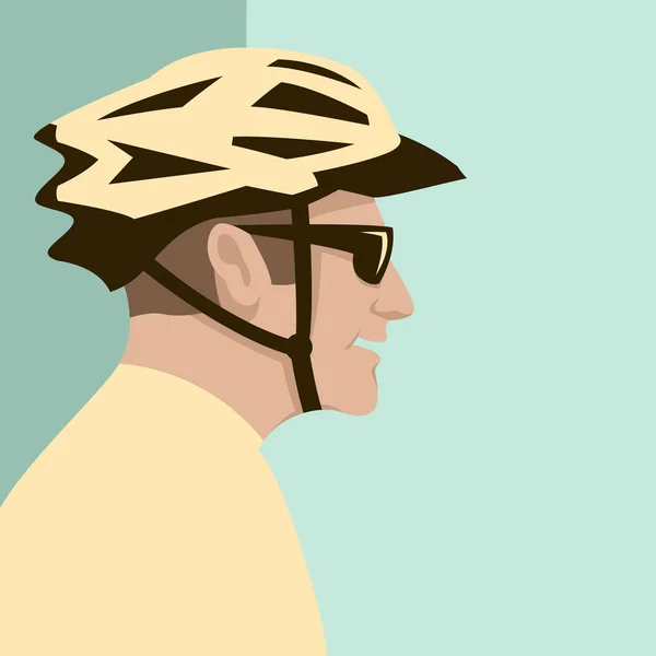 Ciclista hombres cara vector ilustración plano estilo perfil — Archivo Imágenes Vectoriales
