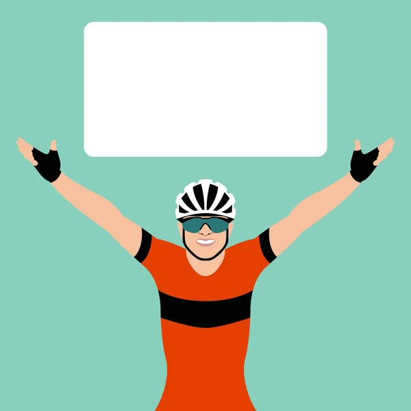 Ποδηλάτη άνδρες διανυσματικά εικονογράφηση επίπεδη στυλ μπροστά — Διανυσματικό Αρχείο