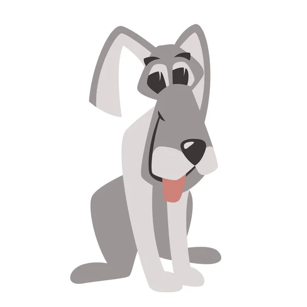 Dog cartoon vector illustration flat style  front — Stock Vector