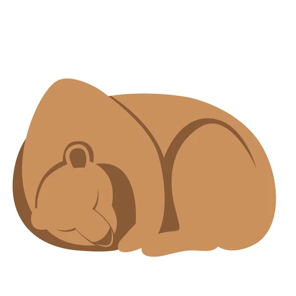 Ведмідь спить мультфільм Векторні ілюстрації профіль плоского стилю — стоковий вектор