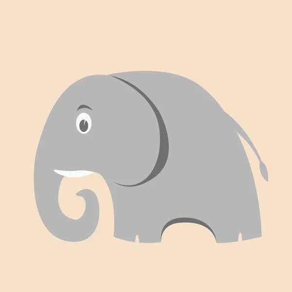大象卡通矢量插画平面风格简介 — 图库矢量图片