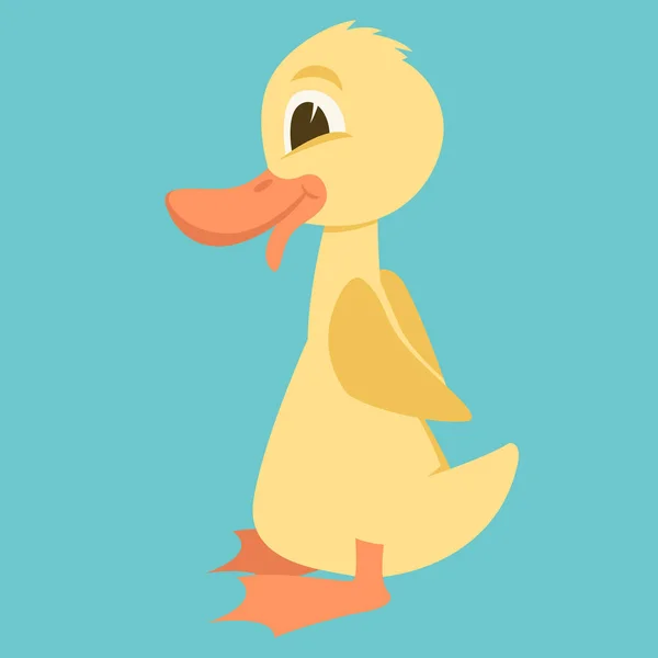 Duck cartoon vector illustration flat style   profile — Stock Vector