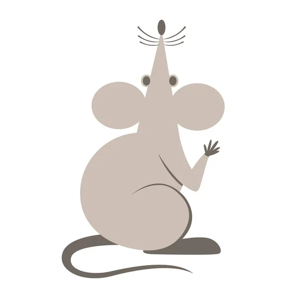 Mouse cartone animato vettore illustrazione piatto stile anteriore — Vettoriale Stock