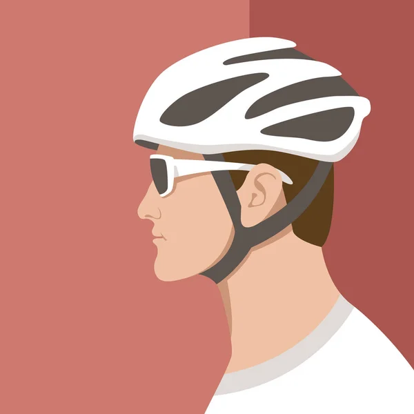 Ciclista hombres cabeza vector ilustración estilo plano — Archivo Imágenes Vectoriales