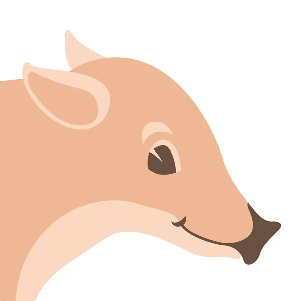 Wildschwein Wildkopf Gesicht Vektor Illustration flach — Stockvektor