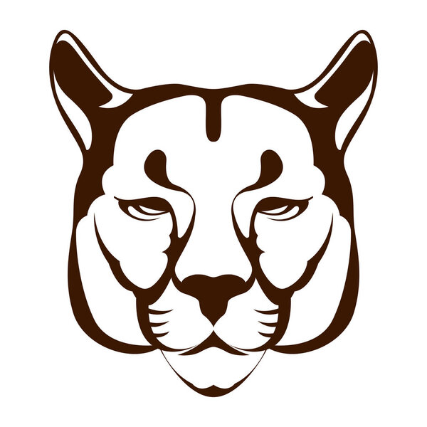 puma face  head vector illustration   front side 