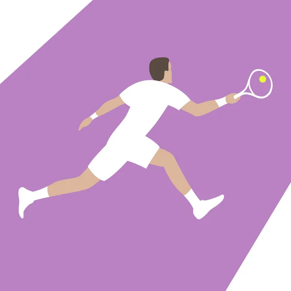 Joueur de tennis illustration vectorielle profil style plat — Image vectorielle