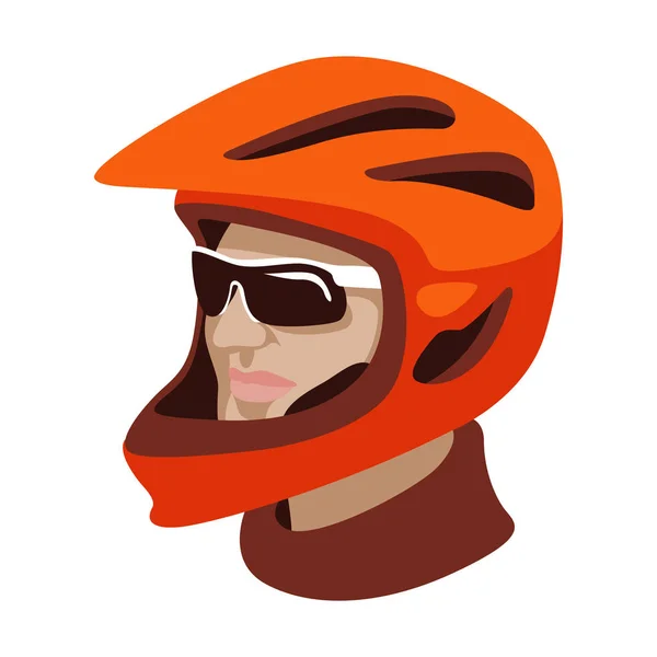 Rowerzysta w helm wektor ilustracja płaski profil — Wektor stockowy