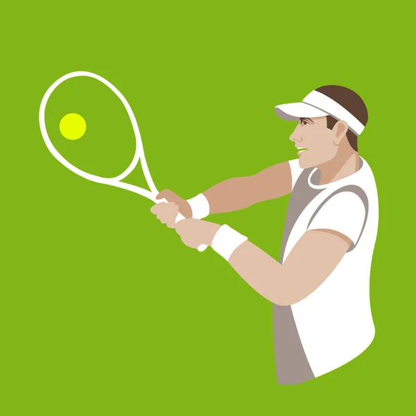 テニス プレーヤーのベクトル図フラット スタイル プロフィール — ストックベクタ