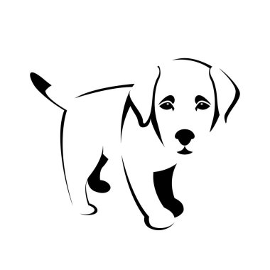 köpek yavrusu vektör çizim düz Stil Açık 