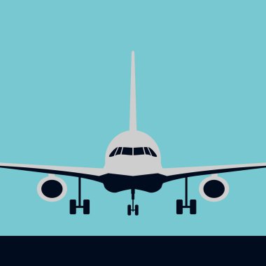 yolcu uçağı vektör çizim düz Stil Açık  