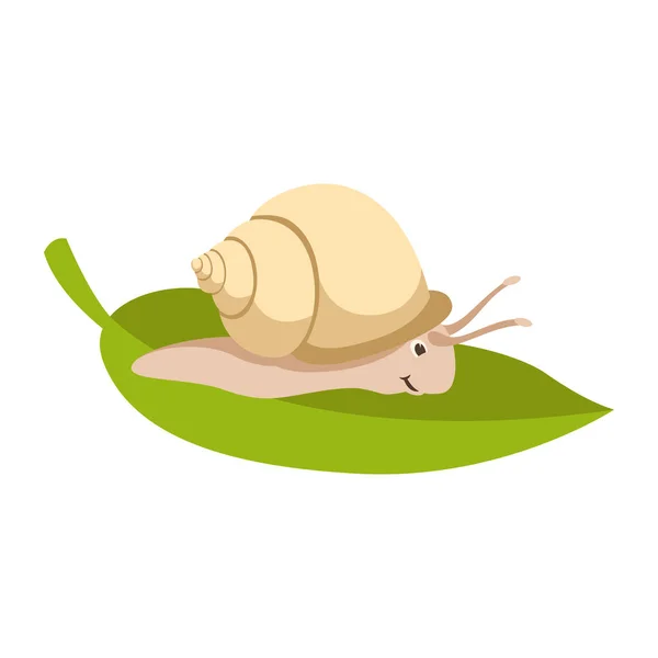 Schnecke Cartoon Vektor Illustration flachen Stil Profil — Stockvektor