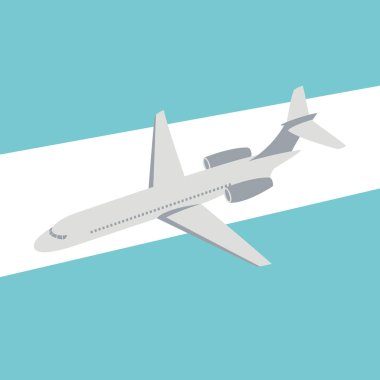yolcu uçağı vektör çizim düz stil profili