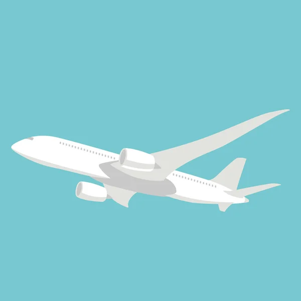 Utasszállító repülőgép vektoros illusztráció lapos stílusú profil — Stock Vector