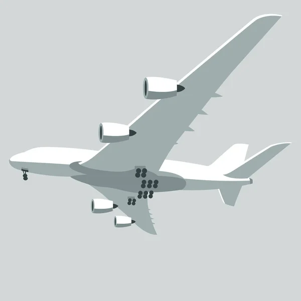 Passenger plane vector illustration flat style   profile — Stock Vector