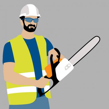 Elektrikli testere alt vektör çizim düz Stil Açık  