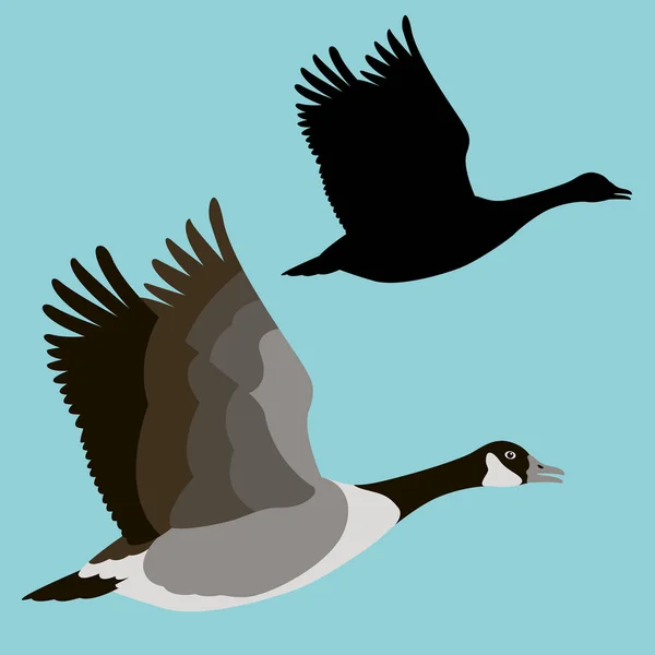 Goose vektor illustration platt stil profil sida — Stock vektor