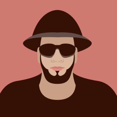 adam yüz vektör çizim düz Stil Açık 