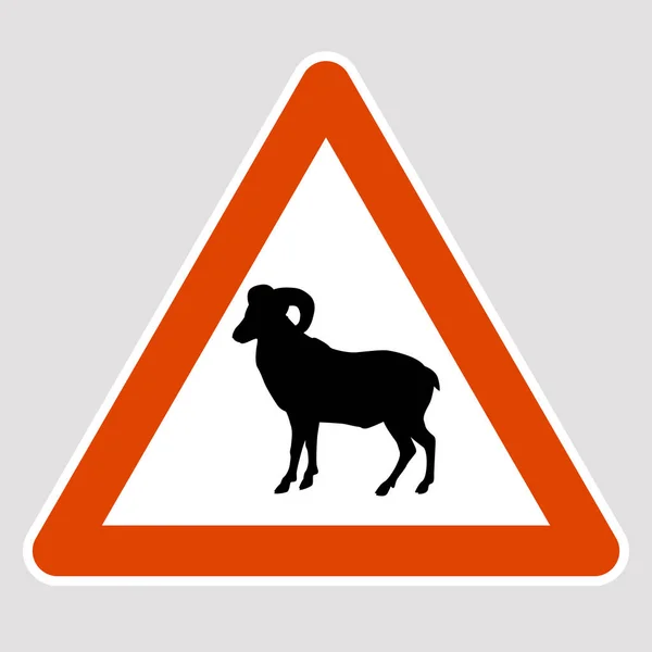 Ram nero silhouette segno stradale vettoriale illustrazione — Vettoriale Stock