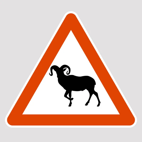 Ram の黒いシルエット道路標識ベクトル イラスト — ストックベクタ