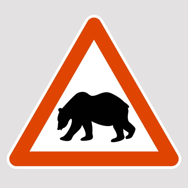 Ведмідь чорний силует дорожній знак Векторні ілюстрації — стоковий вектор