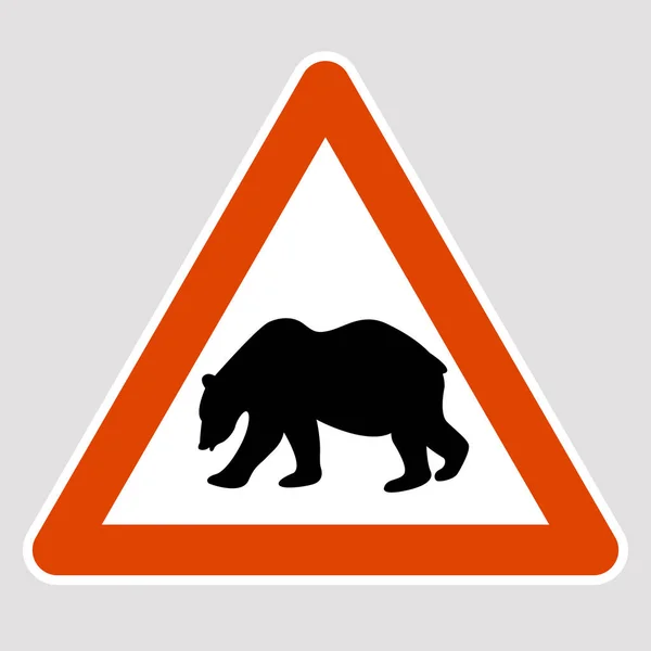 Ours noir silhouette panneau de signalisation vectoriel illustration — Image vectorielle