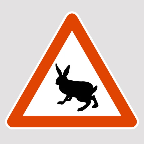 Tavşan siyah siluet yol işaret illüstrasyon vektör — Stok Vektör
