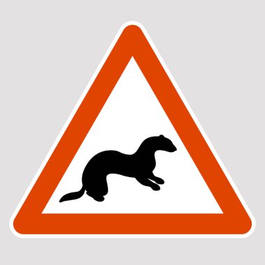 gelincik siyah siluet yol işaret illüstrasyon vektör 