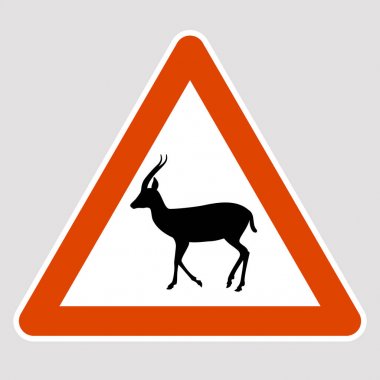 antilop siyah siluet yol işaret illüstrasyon vektör 