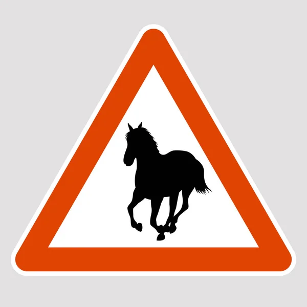 Cheval noir silhouette panneau de signalisation vectoriel illustration — Image vectorielle