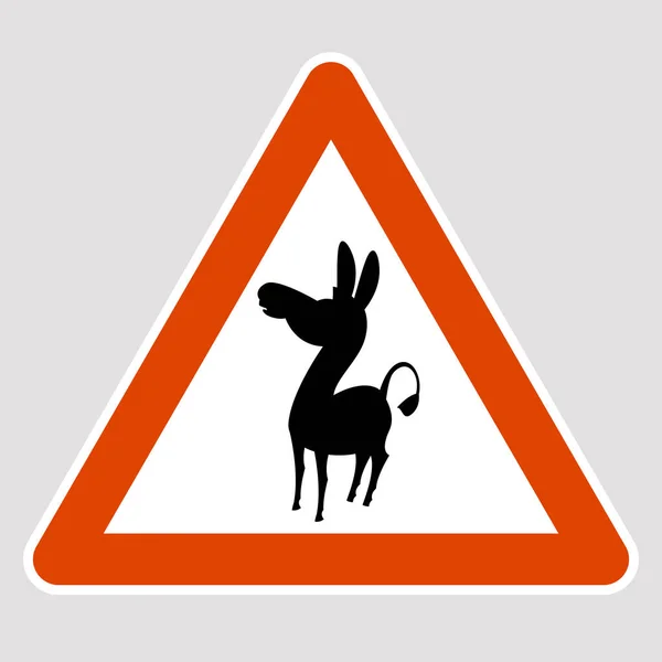 Burro silueta negro camino signo vector ilustración — Archivo Imágenes Vectoriales