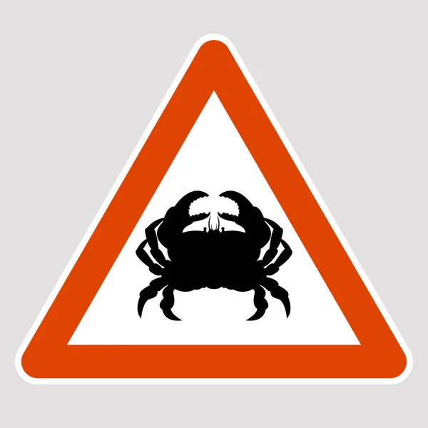 Illustration vectorielle de signe de route silhouette crabe noir — Image vectorielle