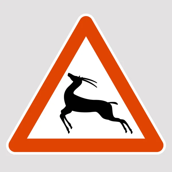 Antilope nero silhouette segno stradale vettoriale illustrazione — Vettoriale Stock