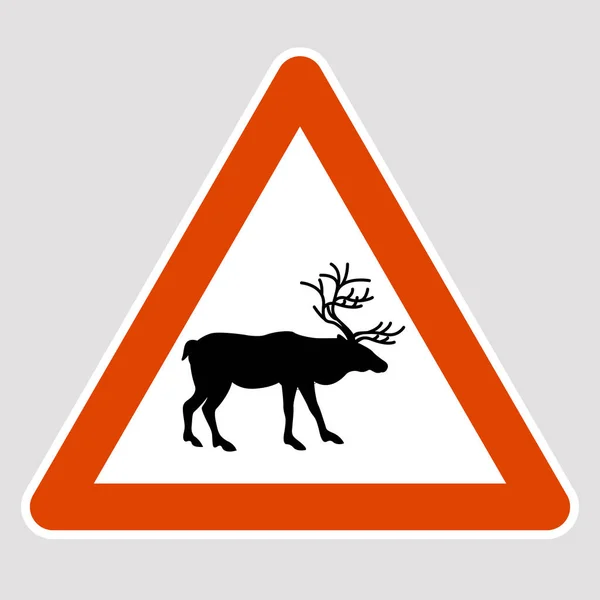 Elk zwart silhouet verkeersbord vector illustratie — Stockvector