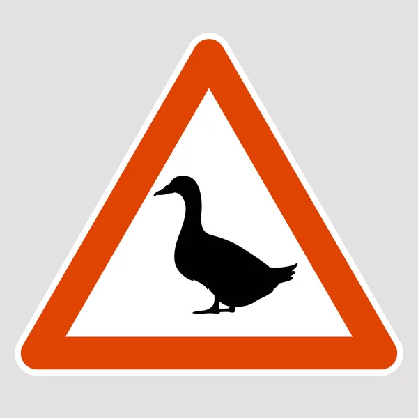 Ente schwarze Silhouette Verkehrszeichen Vektor Illustration — Stockvektor